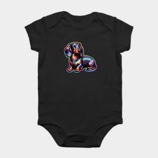 Miniature Dachshund Puppy Paradise Paradise-themed Prints Baby Bodysuit